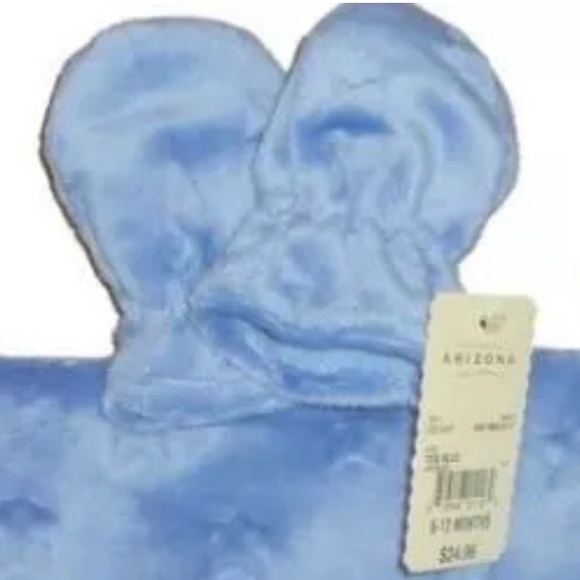 Boys Knit Skull Cap Hat Beanie Mittens Tide Blue Microfleece Caps Ear Flaps - Picture 3 of 3